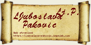 LJuboslava Paković vizit kartica